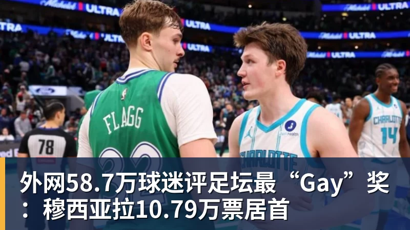外网58.7万球迷评足坛最“Gay”奖：穆西亚拉10.79万票居首